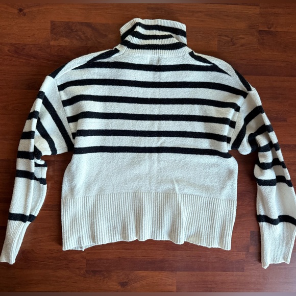 a new day Black and White Striped Turtleneck Sweater - Picture 6 of 7